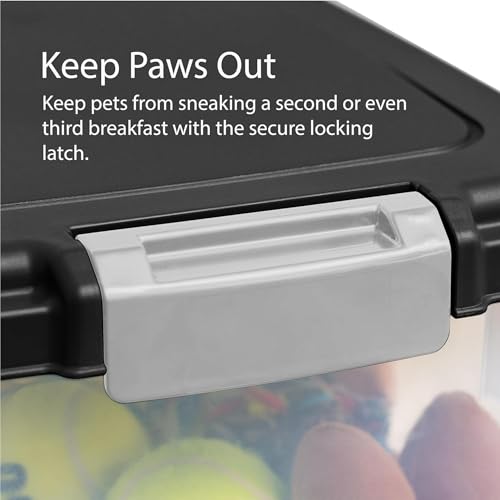 Airtight Pet Food Storage Rolling Container (30 lbs / Black)