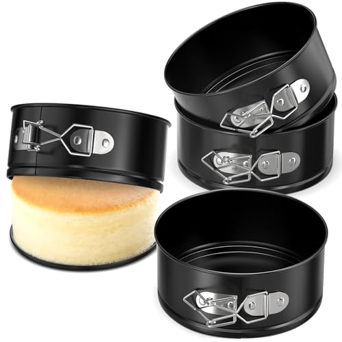 4 Pack Mini Springform Pan Set for Mini Cheesecake Pizza (4 Inch - 4 Pack)