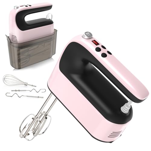 9 Speed Digital Hand Mixer Electric (Pink/Black)
