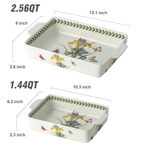 Ceramic Iris Baking Casserole Dish with Handles (Iris)
