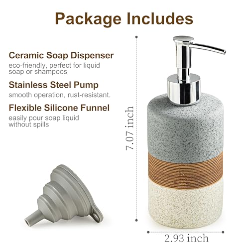 Hand Soap Dispenser Set for Bathroom (Gray and White / 1xSoap Dispenser)