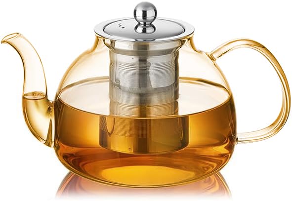 Glass Teapot with Infuser (Champagne / 40OZ)