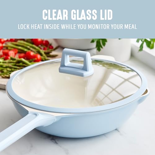 Nonstick 12” 5QT (12" Deep Skillet with Lid / Blue Haze)