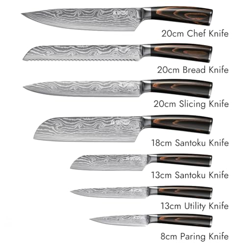 Yatoshi 7 Knife Set (Brown / 7-Piece)