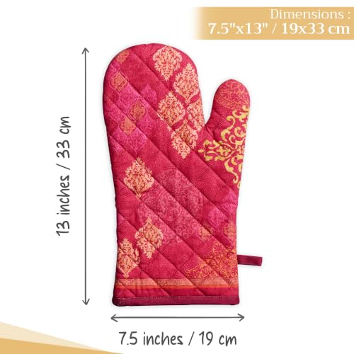 Maison d'Hermine Oven Gloves 100% Cotton Oven Mitt (045 - Versailles / 7.5" x 13" (Oven Mitt))