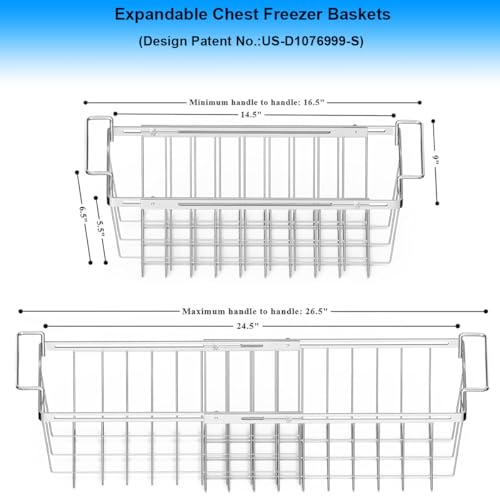 Freezer Baskets for Chest Freezer Real Capacity Expandable (2pcs)