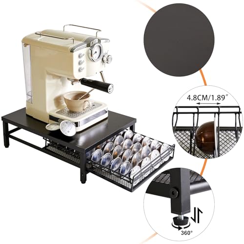 Coffee Pod Drawer Holder for Nespresso Vertuo Pods (40 Pods Nespresso / Black)
