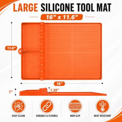 Silicone Griddle Tool Mat for Blackstone and Weber (Orange)