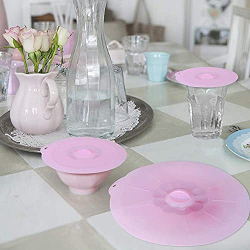 Silicone Lids Covers (Clear Pink)