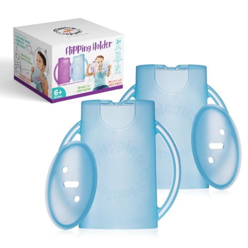 Squeeze Proof Food Pouch Holder for Toddlers (Blue & Blue)