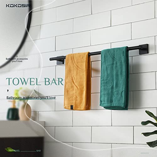 Towel Rails Bathroom Towel Bars Matte Black 24 Inch Bath Towel Holder for Cabinet Kitchen Wall Stainless Steel B4005BK (Matte Black / 24-Inch)