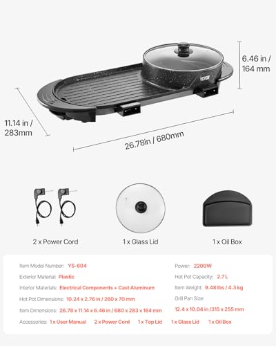 Hot Pot with Grill (2200W 2-in-1)