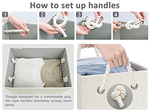 Storage Bins with Lids (Slub White / Jumbo)