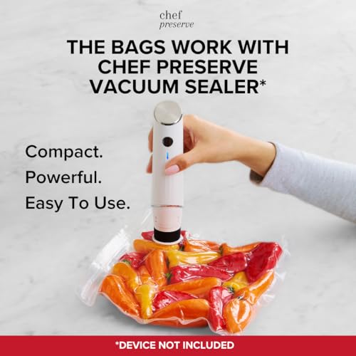 Reusable Vacuum Sealer Bags for Food (30 Large Bags (12x13 in))