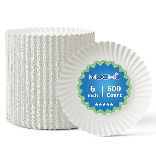 6 Inch Paper Plates (600 Count (Pack of 1,6 Inch))