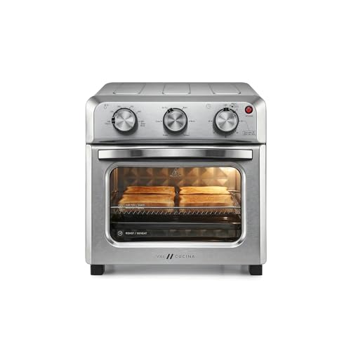 6-in-1 Air Fryer Toaster Oven Combo, Compact 12.7 QT Small Countertop Convection Oven, Fits 9" Pizza & 4 Toast, Hexagon Hybrid Heating, Enamel Baking Pan Included, Stainless Steel Finish (12.7-QT Brushed Stainless Steel Finish)