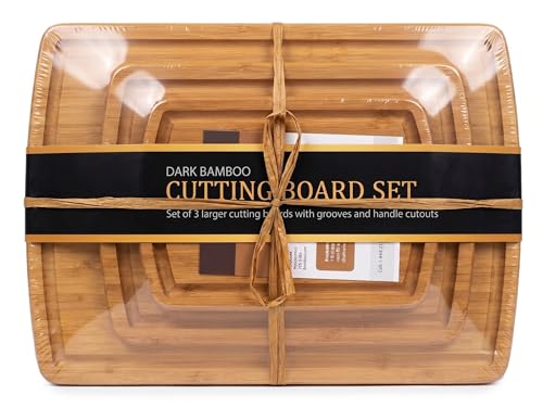 Bamboo Cutting Boards for Kitchen (3-Piece (Brown))