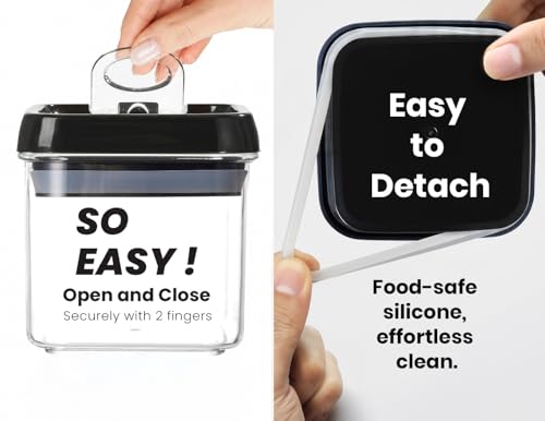 Flip Tite Food Storage Container 5" LARGE Size Airtight Lid Lock Top (Black / 5")