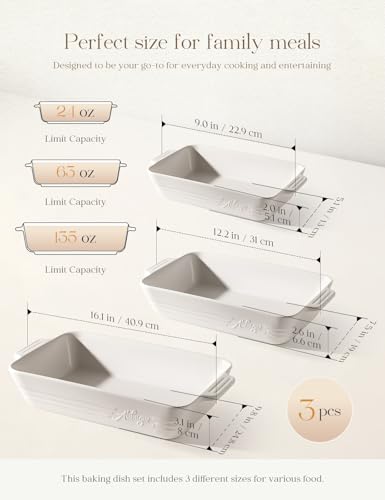 Ceramic Baking Dish Set (White)