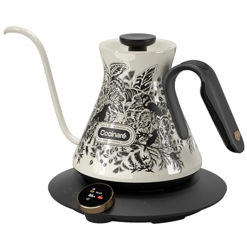 Color Changing Gooseneck Electric Kettle for Precision Brewing (Jungle)