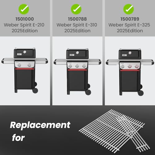 7637 Grill Grates for Weber Spirit E210 (17.48" x 20.23" -7637 Spirit E210)