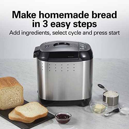 Digital Electric Bread Maker Machine Artisan and Gluten (Black and Stainless Steel, New for 2023)
