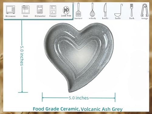 Ceramic Spoon Rest for Stove Top (Marble Grey)