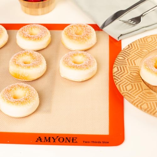 Silicone Baking Mat for 2 (Bright Orange / 19.7"L x 13.6"W)