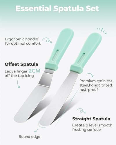 158 Cake Decorating Kit Baking Supplies Tools for Beginners & Pros (Green)