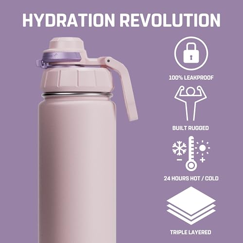 Vessence 24 Oz Stainless Steel Tea Infuser Bottle for Loose Leaf Tea (Denali Lilac / 24 Oz)