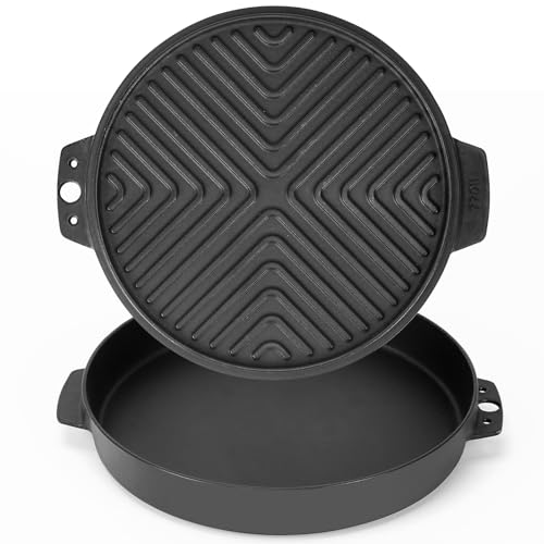 Griddles for Weber Kettle Grill Accessories 22 inch 7421 Round Cast Iron (15" x 13.1" x 2.2")