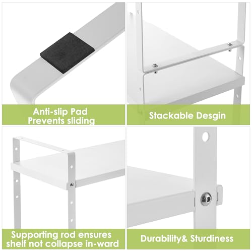 Expandable Cabinet Shelf Organizer Rack (10.24''D*16.14-25.59''W*10.24''H / White-1 Pack)