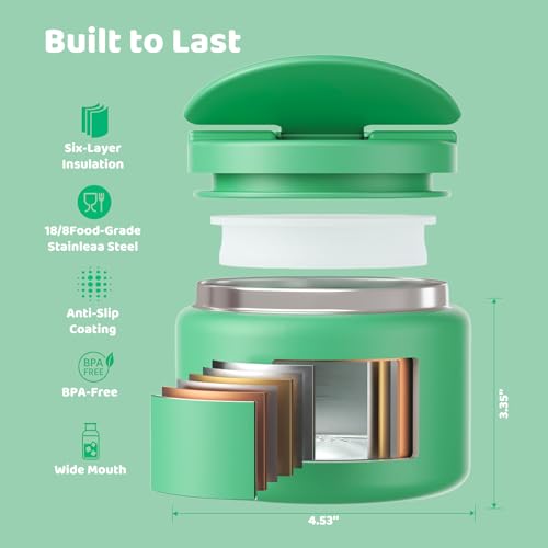 14.5oz Soup Thermo for Hot Food Kids Vacuum Insulated Food Jar Twist (Green)