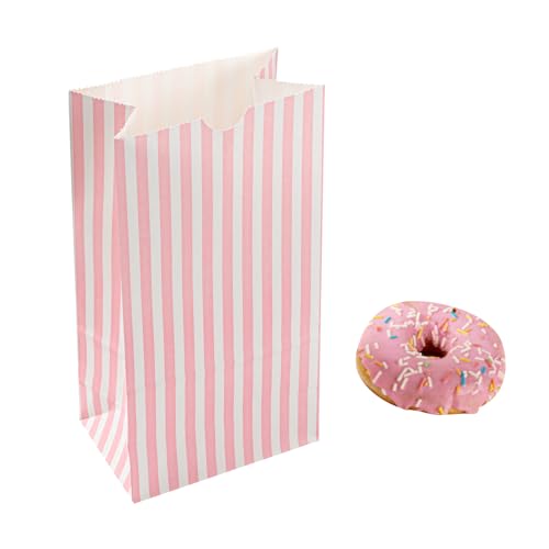 Pink And White Stripe Paper Bag (4 lb / Pink & White)