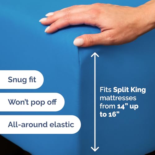 Flex Top Split Head King 4 Piece Sheet Set (19 - Royal Blue / Split Head/Flex Top)