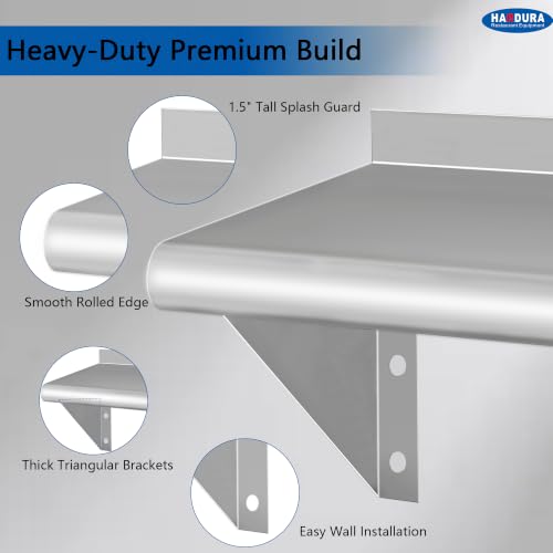 HARDURA Stainless Steel Shelf 12" X 48" (12" x 48"-2 PACKS)
