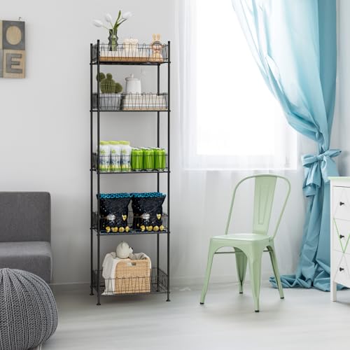 5 Tier Water Bottle Storage Rack Freestanding Metal Water Bottle Holder Shelf Organizer Drink Beverage Soda Can Organizer Storage Rack Bottled Water Stand for Floor Pantry Kitchen Food Storage