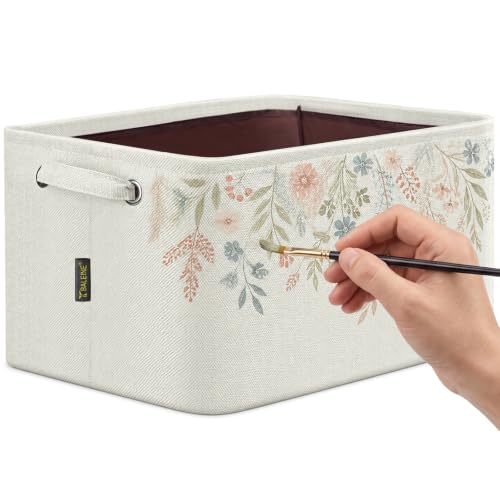 1 Pack Fabric Closet Storage Bins for Shelves (White for DIY / 1PCS/Small-12x8x8)