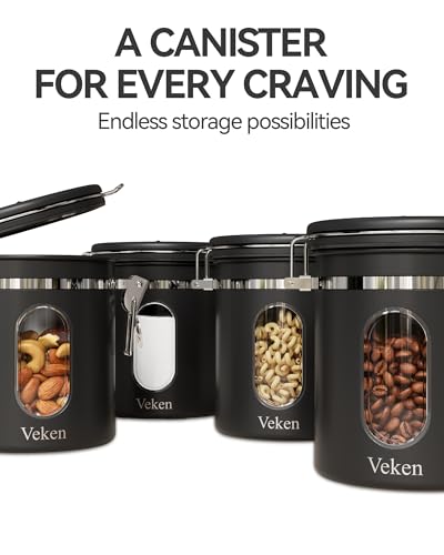 Coffee Canister with Window (Black / 16 oz)