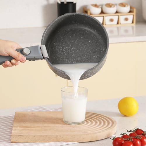 Gray Non Stick Pot and Pan Set with Removable Handle (CK004gr - Gray)