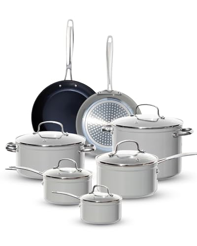 Healthy G11 Pots and Pans Set Non Stick (Cool Gray (G11))