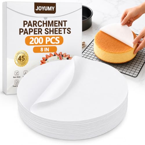 200 Pcs 8" Round Parchment Paper (White / 8" Round -200 Pack)