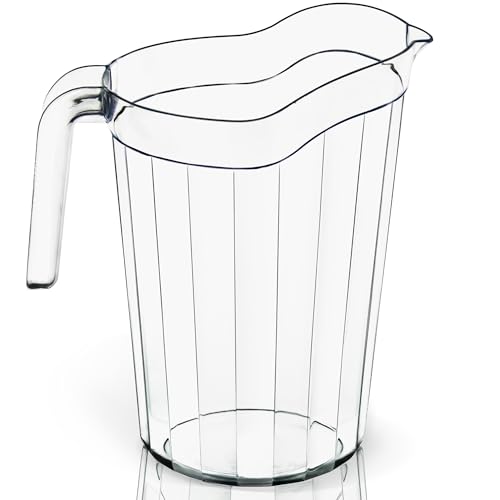 2 Pack 75 oz Polycarbonate Plastic Pitcher Beverage Dispenser with Pour Spout Shatterproof Catering and Restaurant Serveware for Cold Drinks (2 Count)