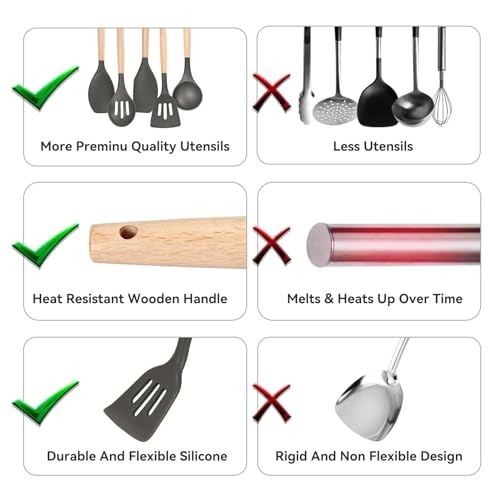 Non Stick Silicone Cooking Utensils Set (5 Count)
