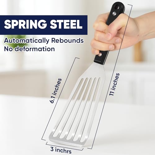 Newness Metal Fish Turner Spatula Stainless Steel for Kitchen Use (11 Inches)