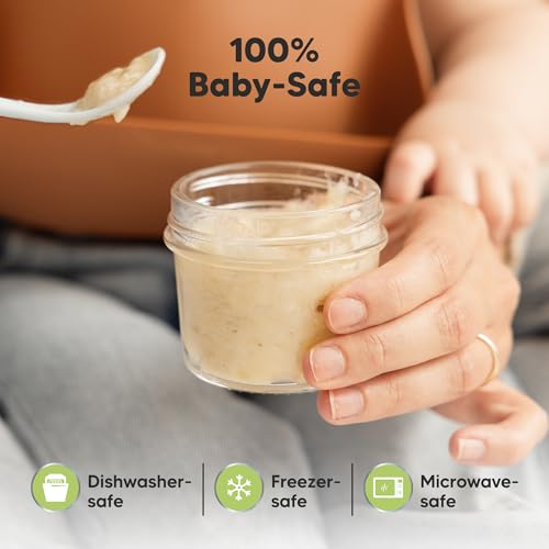 12pk 4oz Glass Baby Food Containers with Lids (12-pk 4 Ounce / Kea)