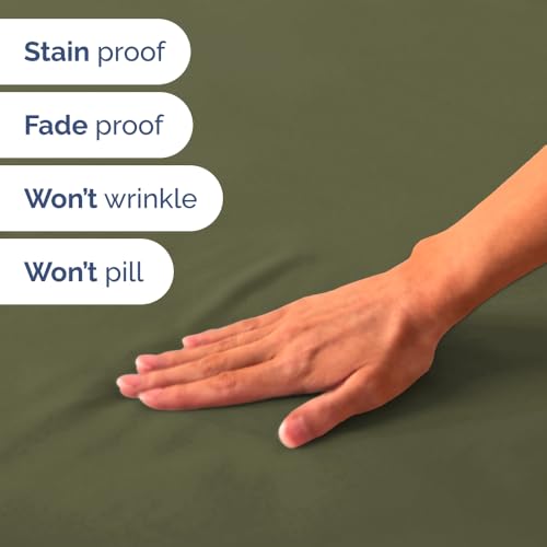 Short Queen Size 4 Piece Bed Sheet Set (15 - Sage Green / Short Queen)