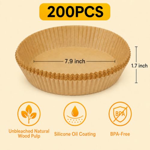 200Pcs Air Fryer Liner Disposable Parchment Paper for Ninja Air Fryer AF101 (200 Count)