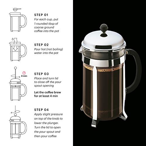 51oz Chambord French Press Coffee Maker (Chrome / 51 oz)