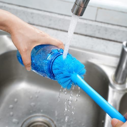 2-in-1 Bottle Brush and Straw Cleaner Brush, Breezy Blue, 1 Pack (Breezy Blue / 1 Count (Pack of 1))
